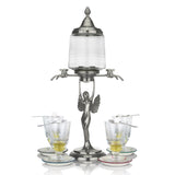 Fontaine à Absinthe Lady avec Ailes (La Fée), 4 Robinets, Ensemble Complet