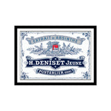 Reproduction Étiquette de la distillerie Deniset Jeune Absinthe, 28,5 cm x 21 cm
