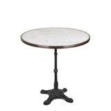 Table de Bistrot en Marbre Blanc Italien de Carrare, 71 cm de Diamètre