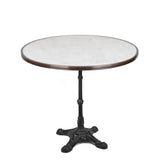 Table de Bistrot en Marbre Blanc Italien de Carrare, 91 cm de Diamètre