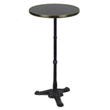 Table de Bistrot Française en Granit Noir, Hauteur Bar, Diamètre 51 cm