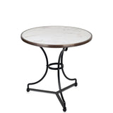 Table de Bistrot en Marbre Blanc Italien de Carrare, 71 cm de Diamètre, avec Base à 3 Pieds