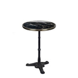 Table de Bistrot Ronde en Céramique Noire, Diamètre 51 cm