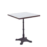 Table de Bistrot en Céramique Blanche, Carrée, 51 cm de Diamètre