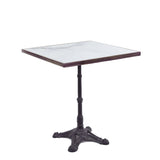 Table de Bistrot en Céramique Blanche, Carrée, 61 cm de Diamètre