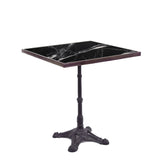 Table de Bistrot Carrée en Céramique Noire, Diamètre 61 cm
