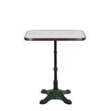 Table de Bistrot en Céramique Blanche, 46 cm x 61 cm, avec Coins Arrondis