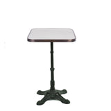 Table de Bistrot en Céramique Blanche, 46 cm x 61 cm, avec Coins Arrondis