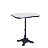 Table de Bistrot en Céramique Blanche, 46 cm x 61 cm, avec Coins Arrondis