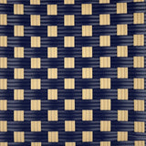 Chaise de Bistrot en Rotin Français Valence - Grands Carrés - Bleu Marine/or - Tissage Simple - Bleu Marine