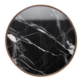 Table de Bistrot Ronde en Céramique Noire, Diamètre 61 cm