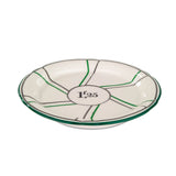 Sous-Verre/Soucoupe à Absinthe en Porcelaine, 1f25, Vert/Argent, avec Lignes
