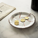 Soucoupe/Sous-Verre à Absinthe, 75 Cts, Rouge/Argent, avec Lignes