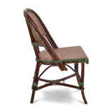 Chaise de Bistrot Française en Rotin Valence - Gros Diamants - Vert/Rose - Teinté