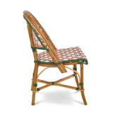 Chaise de Bistrot Française en Rotin Biarritz - Fleurs - Blanc/Vert/Orange