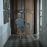 Fauteuil Paris French Bistro en Rotin - Petits Carrés - Noir/Blanc