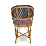 Chaise de Bistrot en Rotin Français Valence - Grands Carrés - Bleu Marine/or - Tissage Simple - Bleu Marine