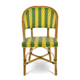 Chaise Bistro en Rotin Biarritz - Flèches et Rayures - Vert/Jaune
