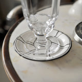 Soucoupe/Sous-Verre à Absinthe, 1f85 Noir/Argent, avec Lignes