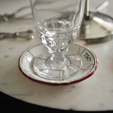 Soucoupe/Sous-Verre à Absinthe, 75 Cts, Rouge/Argent, avec Lignes