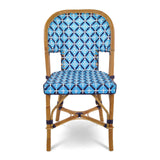 Chaise Bistro en Rotin Saint Tropez - Les Croix - Bleu Ciel/Bleu Marine/Blanc