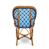 Chaise Bistro en Rotin Saint Tropez - Les Croix - Bleu Ciel/Bleu Marine/Blanc