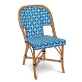 Chaise Bistro en Rotin Saint Tropez - Les Croix - Bleu Ciel/Bleu Marine/Blanc
