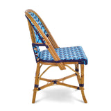 Chaise Bistro en Rotin Saint Tropez - Les Croix - Bleu Ciel/Bleu Marine/Blanc