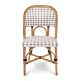 Chaise de Bistrot Française en Rotin Valence - Vertical - Blanc/Noir/Rouge