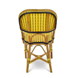Chaise de Bistrot Française en Rotin Valence - Petits Carrés - Jaune/Noir