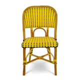 Chaise de Bistrot Française en Rotin Valence - Petits Carrés - Jaune/Noir