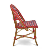 Chaise de Bistrot Française en Rotin Valence - Les Croix - Rouge/Bleu Marine/Blanc