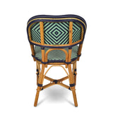 Chaise Bistrot en Rotin Valence - Diamants, Grande - Jade/Bleu Marine - Tissage Simple - Bleu Marine