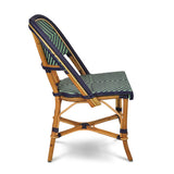 Chaise Bistrot en Rotin Valence - Diamants, Grande - Jade/Bleu Marine - Tissage Simple - Bleu Marine