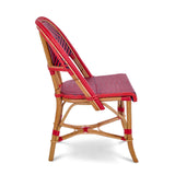 Chaise de Bistrot Française en Rotin Valence - Gros Diamants - Rouge/Bleu Marine