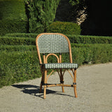 Chaise de Bistrot Française en Rotin Valence - Tressage - Argent/Vert/Noir