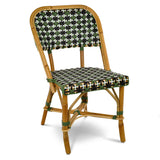 Chaise de Bistrot Française en Rotin Biarritz - Les Croix - Vert/Noir/Blanc