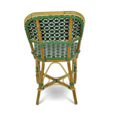 Chaise de Bistrot Française en Rotin Biarritz - Les Croix - Vert/Noir/Blanc