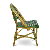 Chaise de Bistrot Française en Rotin Biarritz - Les Croix - Vert/Noir/Blanc