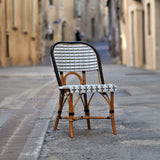 Chaise Bistrot en Rotin Valence - Vertical - Blanc/Argent/Noir