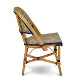 Chaise Bistrot en Rotin Valence - Diamants, Petite- Or/Bleu Marine