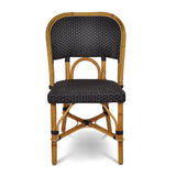 Chaise Bistrot en Rotin Valence - Carrés, Petite - Noir
