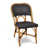 Chaise Bistrot en Rotin Valence - Carrés, Petite - Noir