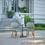 Chaise de Bistrot Française en Rotin Valence - Tressage - Argent/Vert/Noir