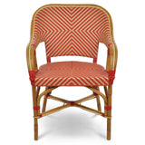 Fauteuil de Bistrot en Rotin Cannes - Diamants Inversés - Or/Rouge