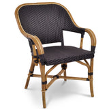 Fauteuil de Bistrot Français en Rotin Cannes - Petits Carrés - Noir