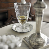 Soucoupe/Sous-Verre à Absinthe, 3f, Bleu/Argent, avec Lignes