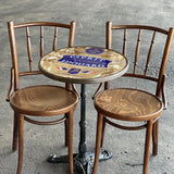 Table de bar bistrot Esprit Edouard , bord chromé et base en fer 51 cm,