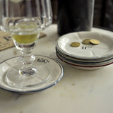 Soucoupe/Sous-Verre à Absinthe, 1f75, Bleu Clair/Or