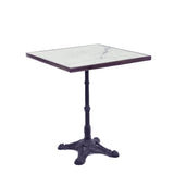 Table de Bistrot Française en Marbre Blanc Italien de Carrare, 61 cm, Carré